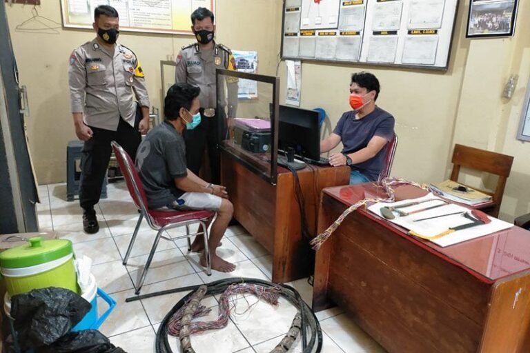 Pencuri Kabel Jaringan Telkom di Banyumas Tertangkap