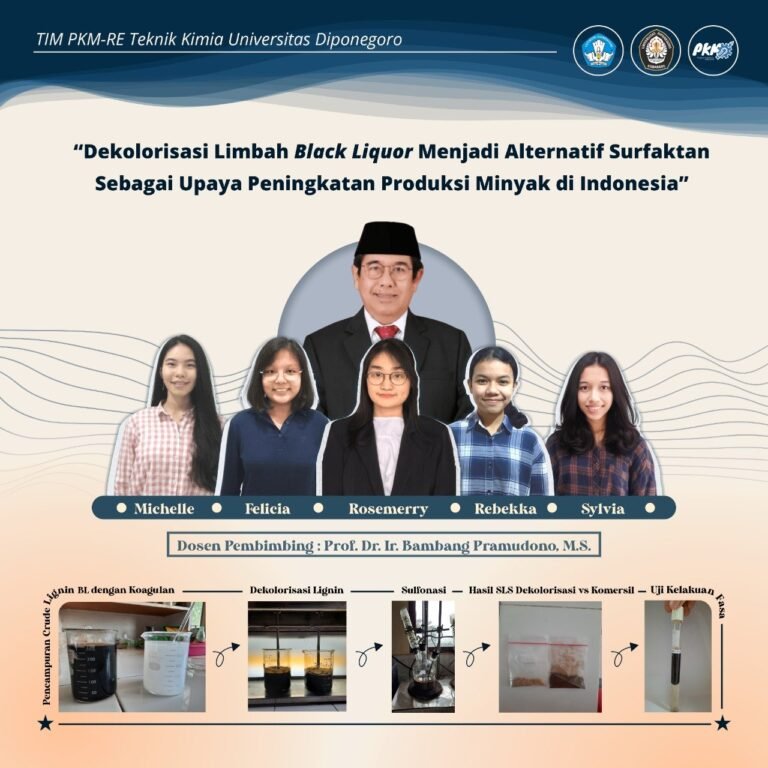 Mahasiswa UNDIP Melakukan Pengolahan Surfaktan dari Lindi Hitam untuk Meningkatkan Produksi Minyak di Indonesia