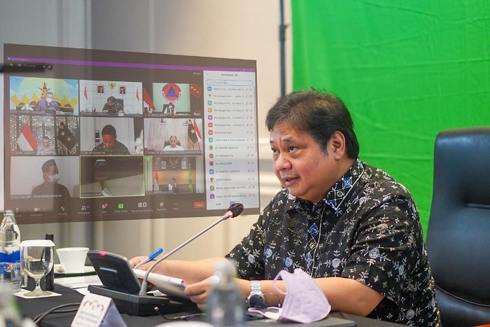 Menko Airlangga Pimpin Langsung Rapat Koordinasi Persiapan Muktamar NU ke-34 Untuk Kepatuhan Penerapan Prokes