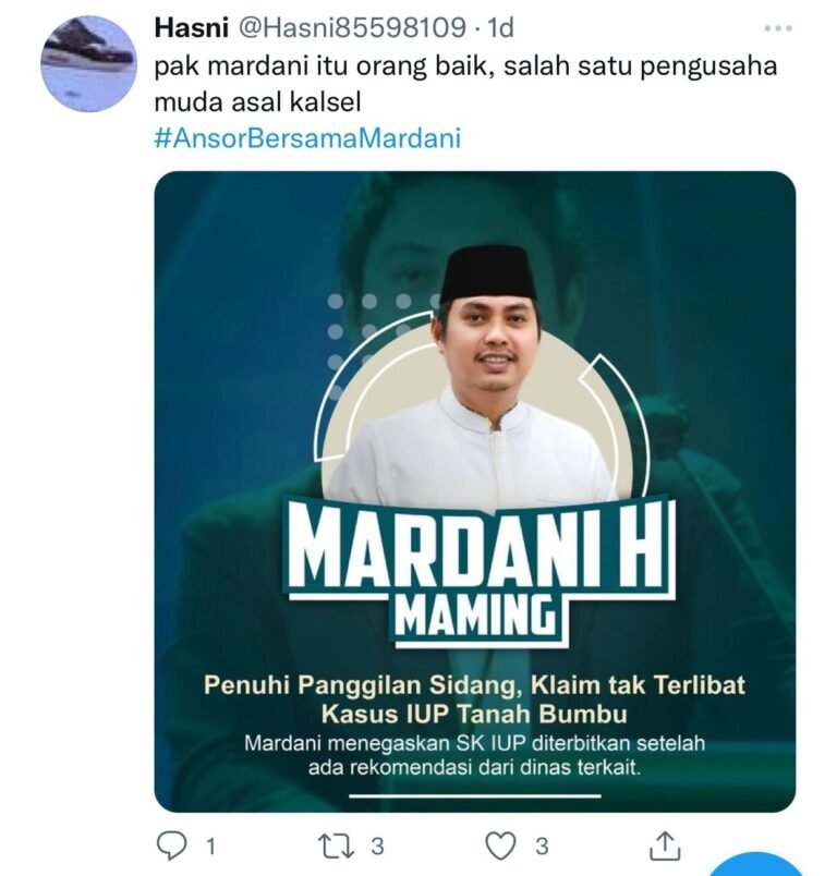 Akun-akun Palsu Ramaikan Tagar #AnsorBersamaMardani di Twitter