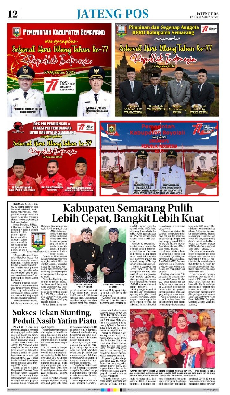E-Paper Koran Jateng Pos, Kamis 18 Agustus 2022