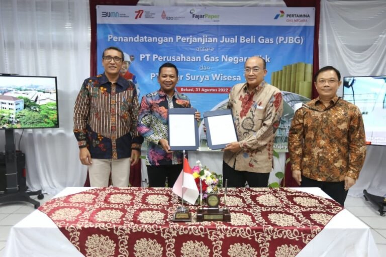 PGN Suplai Gas Bumi 17.5 BBTUD ke FajarPaper