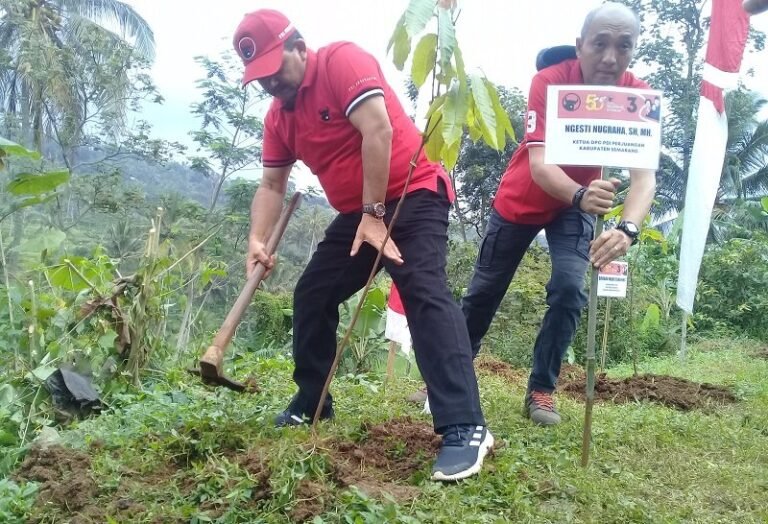 PDI Perjuangan Kabupaten Semarang Tanam Pohon hingga Tebar Benih Ikan